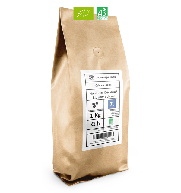 Grossiste Café grains BIO Honduras-Tanzanie paquet 500g carton de 12x500gr  - prix en gros